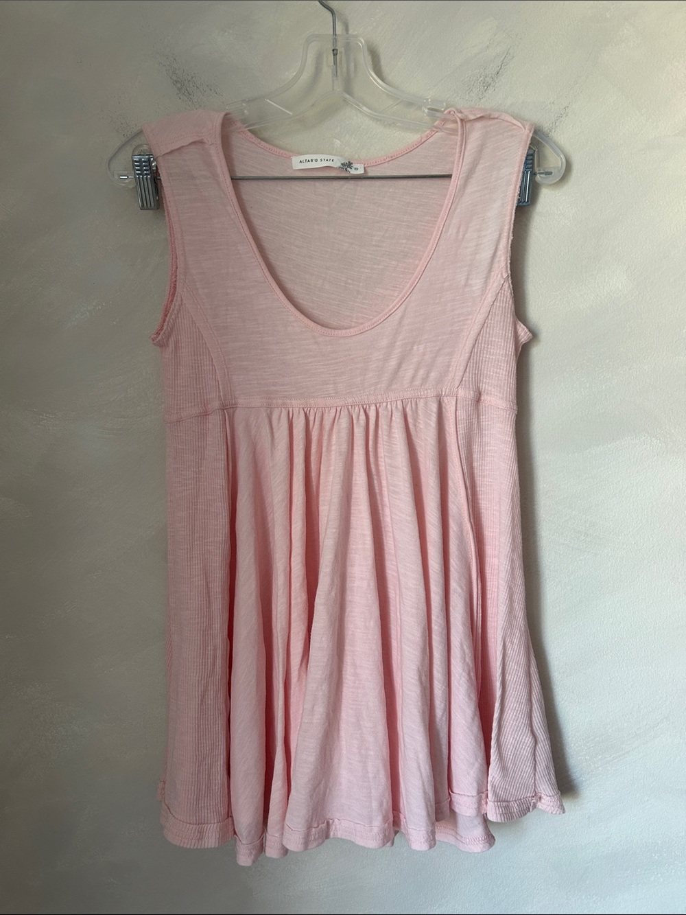 Altard State Tiered Babydoll Tank Top Tunic Flounce Flowy Fairycore Fairy Pink